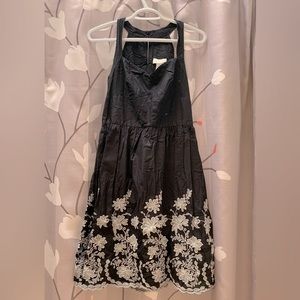 Ann Taylor Loft flowery flowy black dress